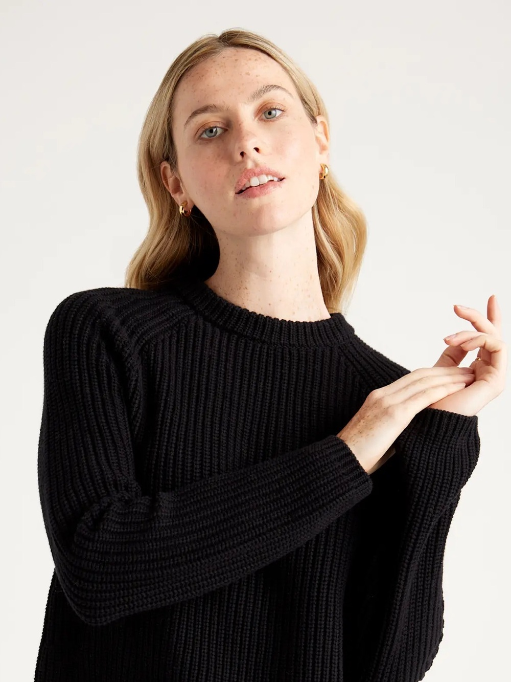 Quince 100% Organic Cotton Black Fisherman Sweater